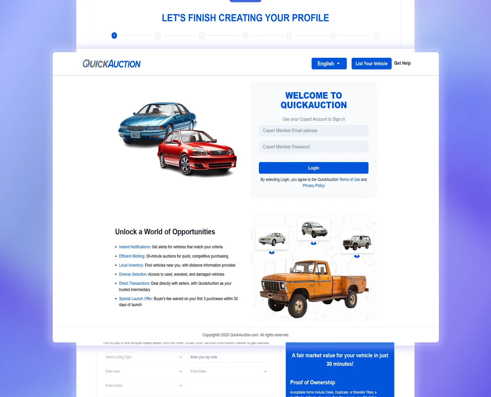 QuickAuction — Automotive / Auctions